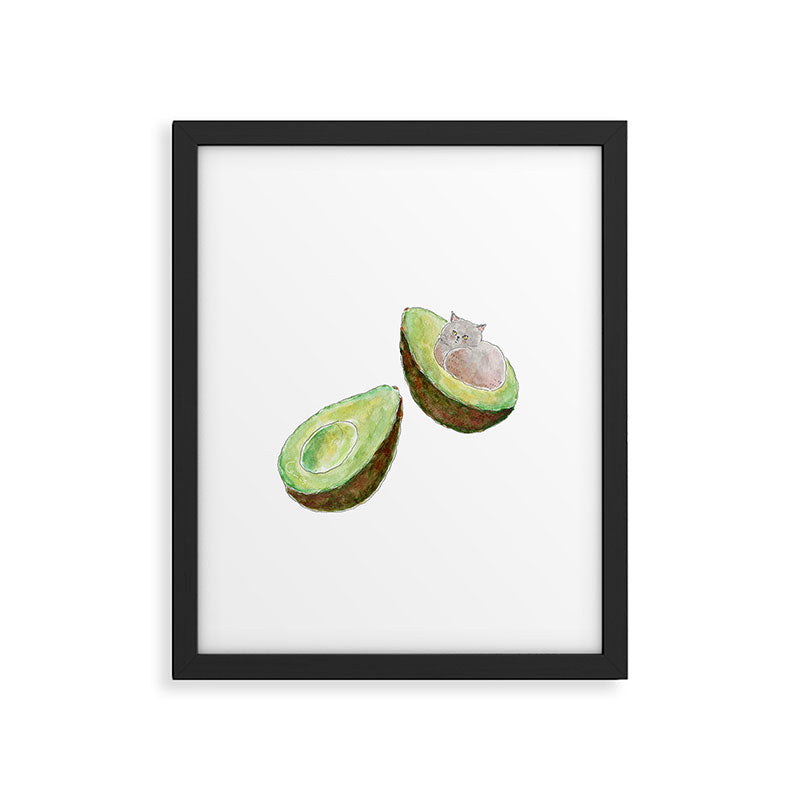 Avocado Nyancoã- Avocado kitty - Framed Art Print Gallery Image 6