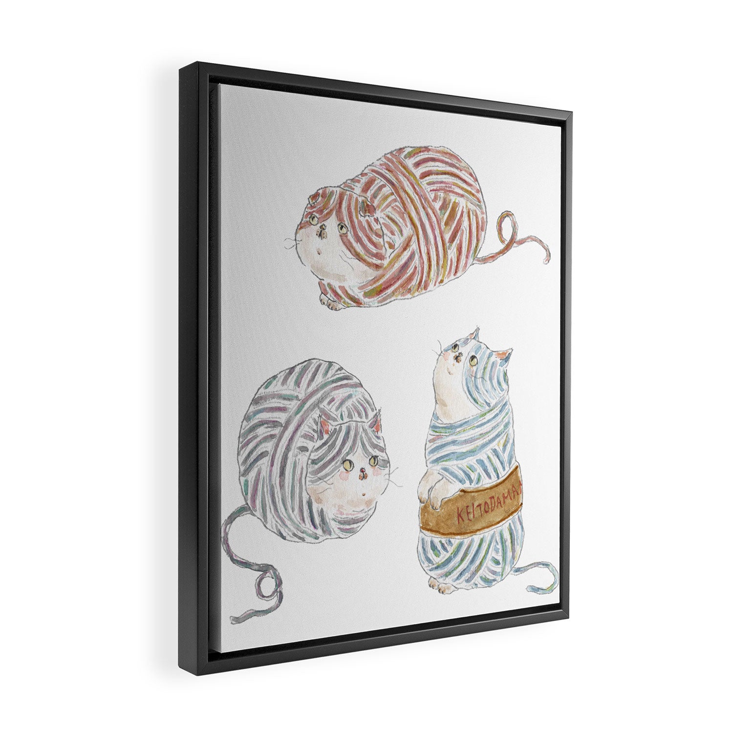 Ball of yarn Cats Framed Canvas Print Gallery Image 2