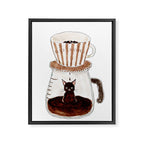 BLACK CAT COFFEE Framed Canvas Print Gallery Image 8