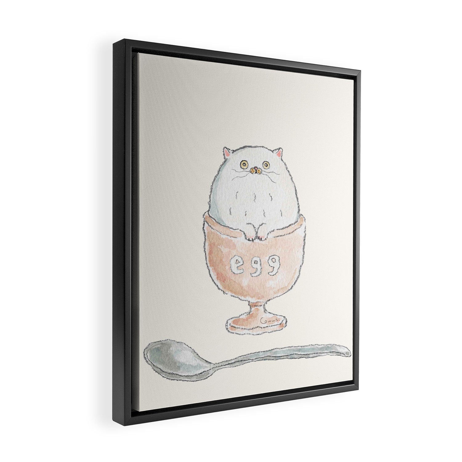Boiled egg Cat Framed Canvas Print Gallery Image 2