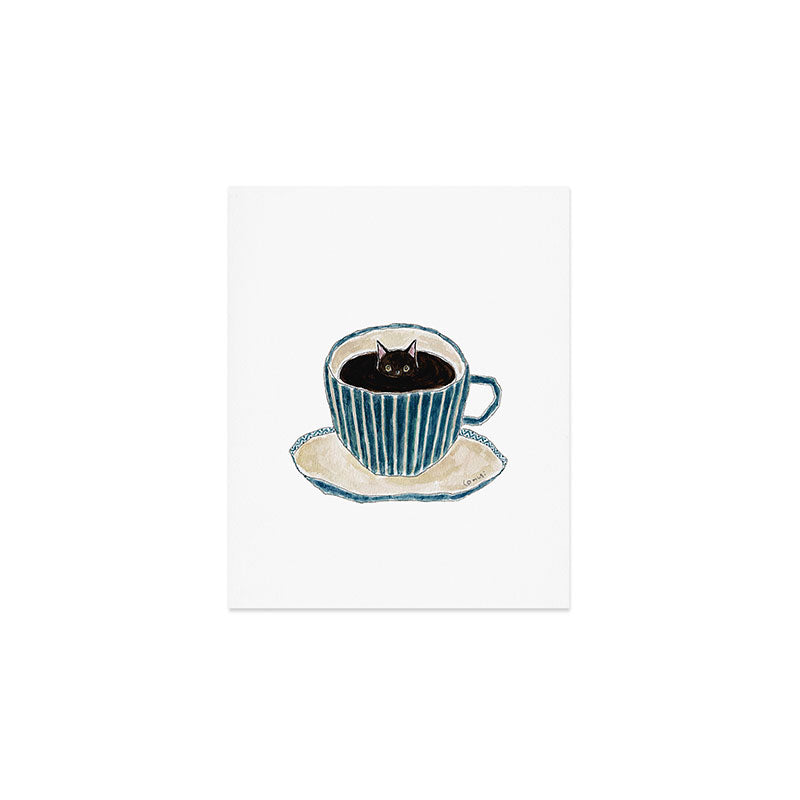 Coffe Cat Art Print Gallery Image 1