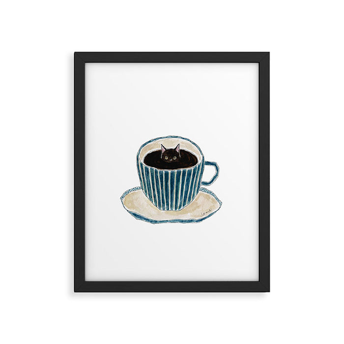 Coffe Cat Framed Art Print Gallery Image 1