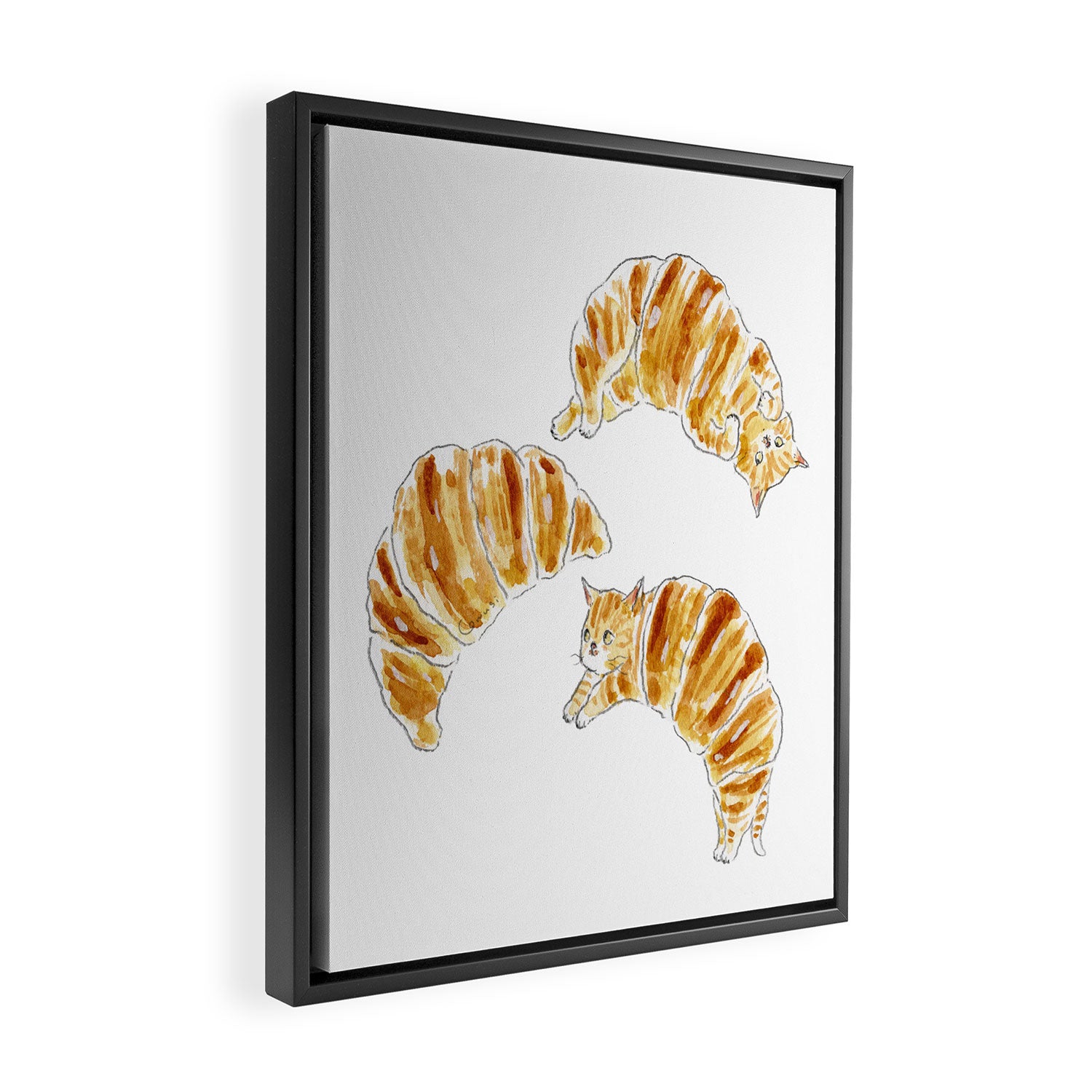 Croissant Cats Framed Canvas Print Gallery Image 2
