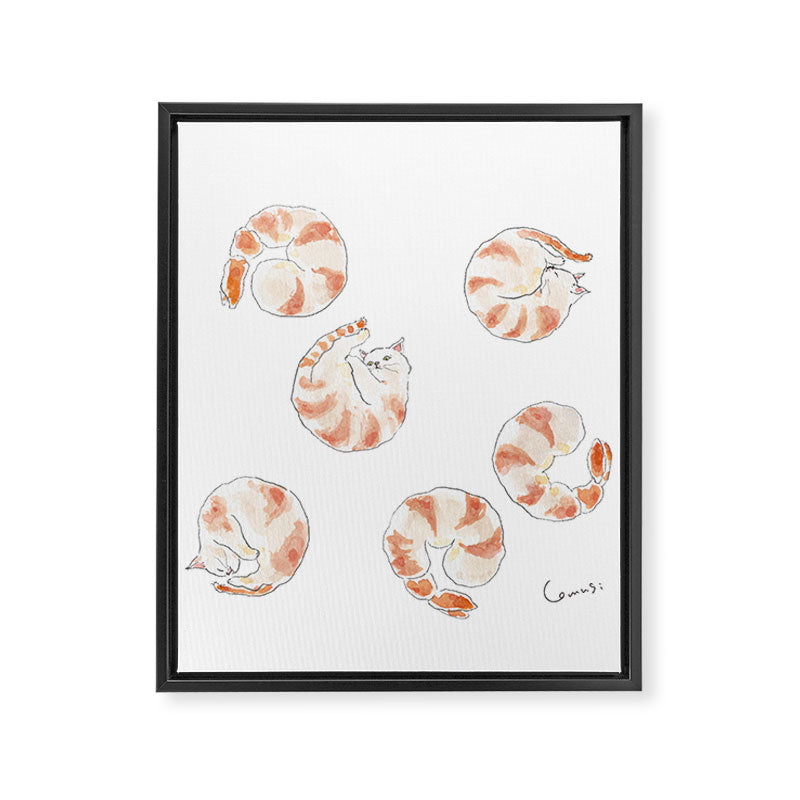 Ebinyanco -Shrimp Kitty- Framed Canvas Print Gallery Image 8