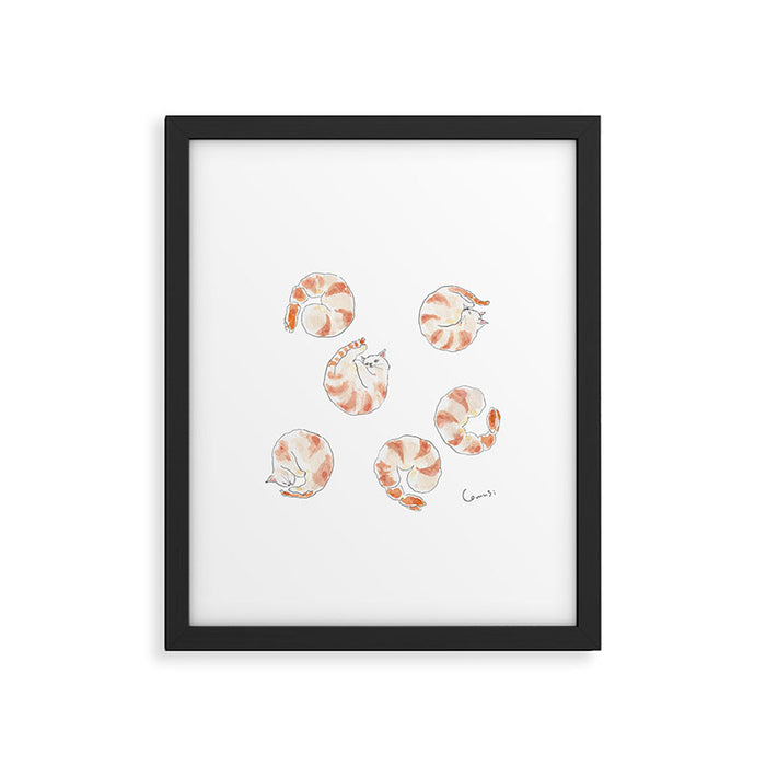 Ebinyanco -Shrimp Kitty- Framed Art Print Gallery Image 1