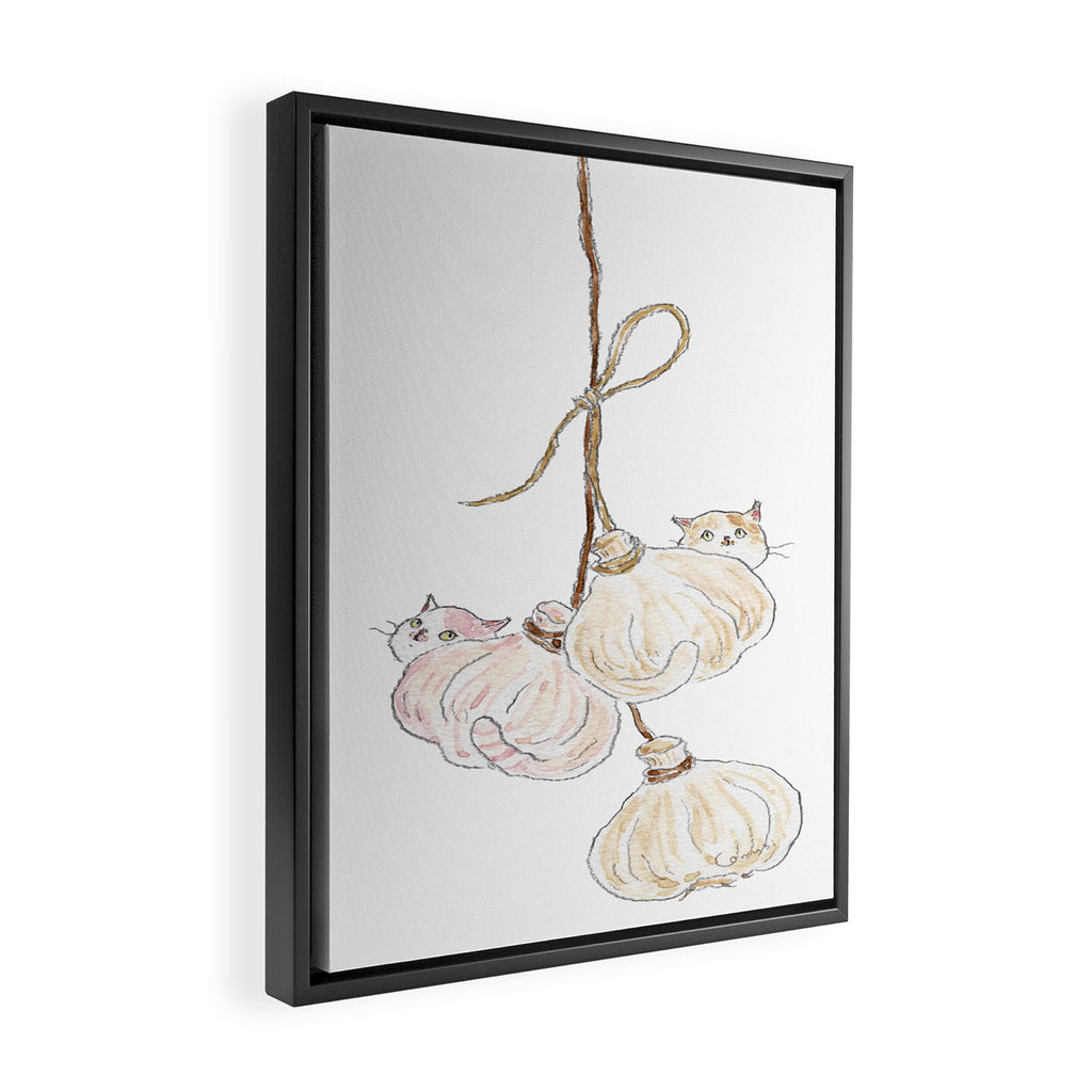 Garlic Cats Framed Canvas Print Gallery Image 2