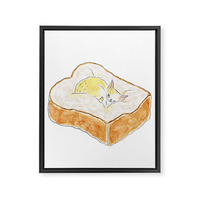 Good night bread cat Framed Canvas Print Gallery Image 1