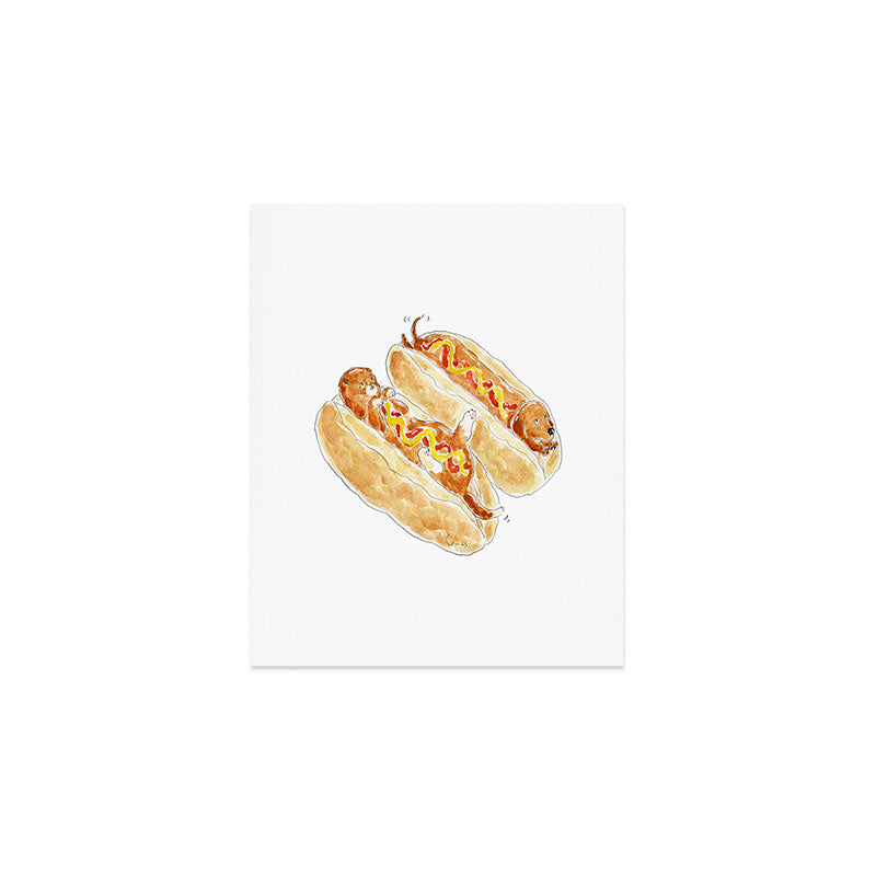 Hot Dog Cat Art Print Gallery Image 1
