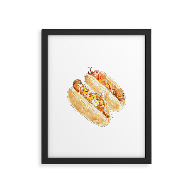 Hot Dog Cat Framed Art Print Gallery Image 6