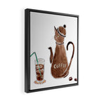 Iced Coffee Cat Framed Canvas Print Gallery Image 2