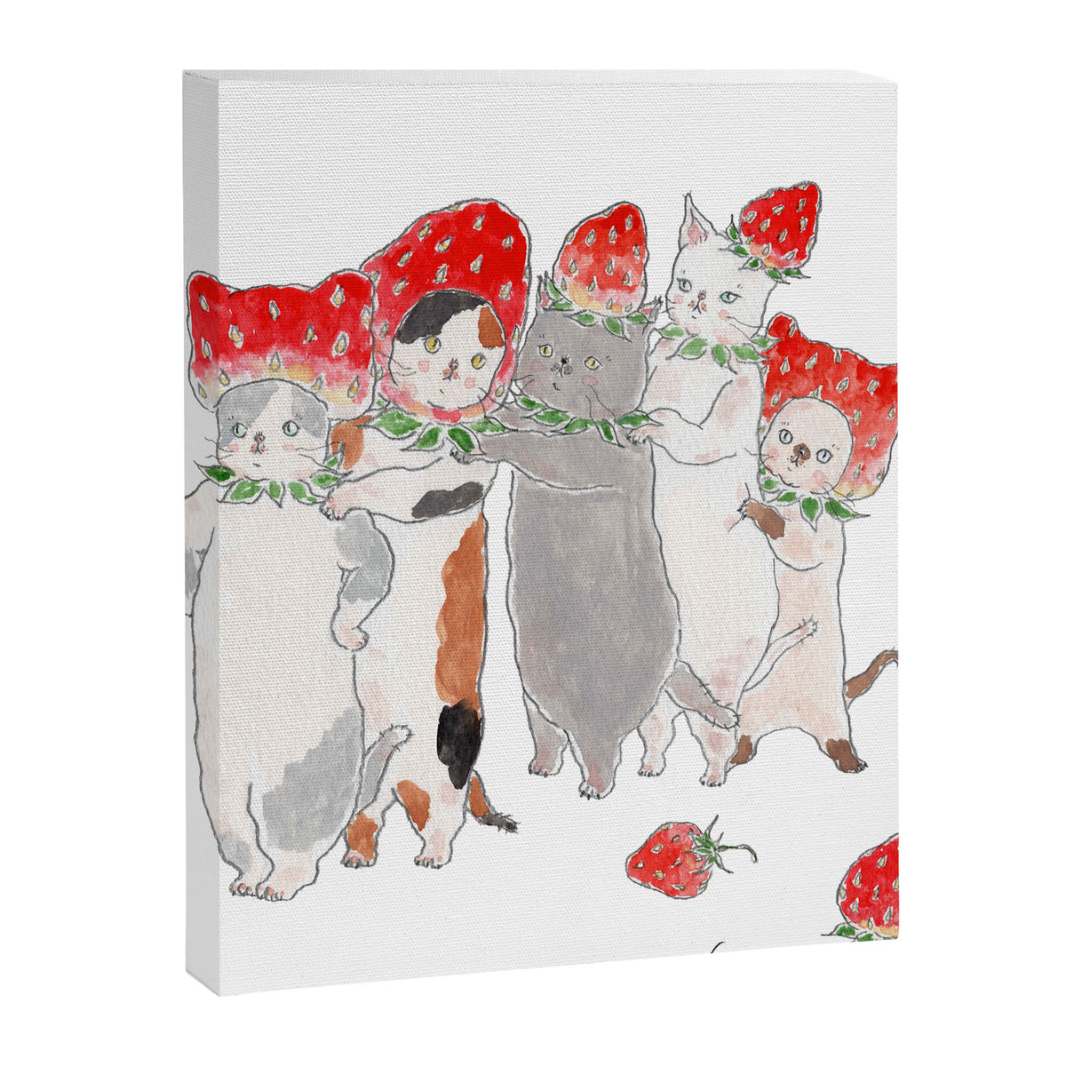 Ichigo Train Nyanco - Strawberry Train Kittens - Canvas Print Gallery Image 8