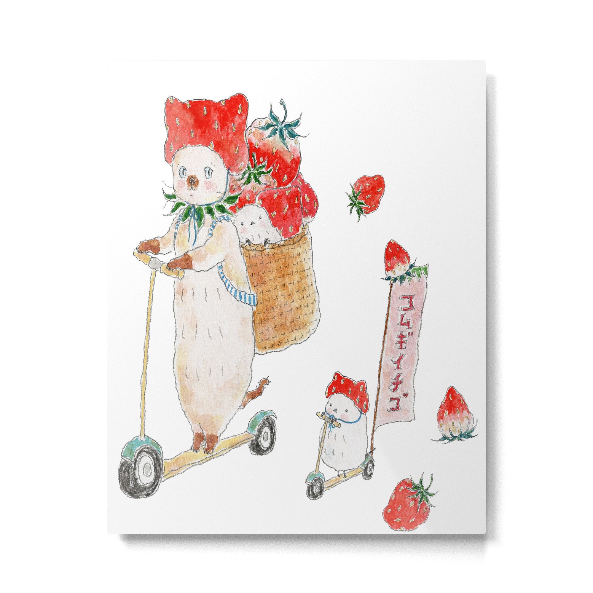 kickboard ichigo nyanco Metal Print Gallery Image 6