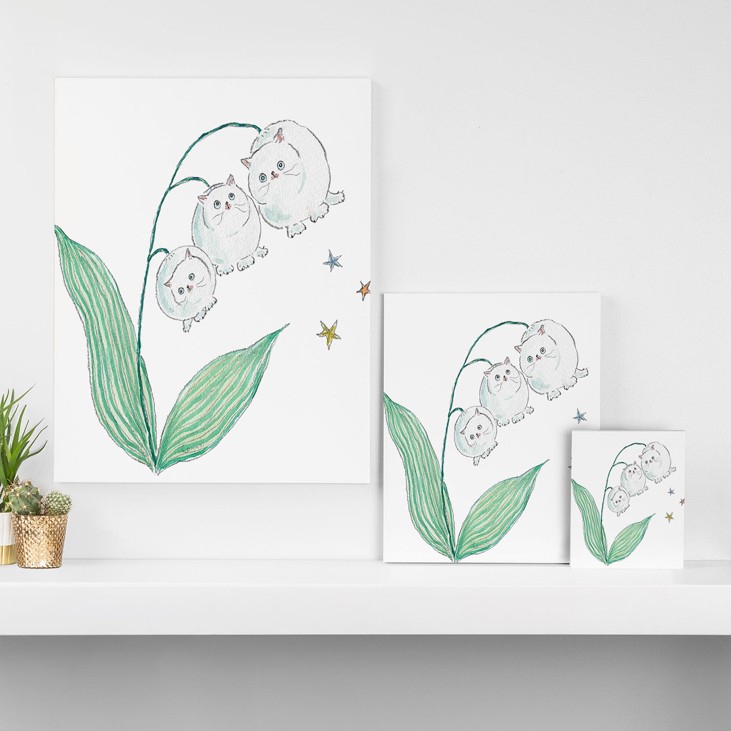 Lily of the valley Cats Canvas Print Gallery Image 3