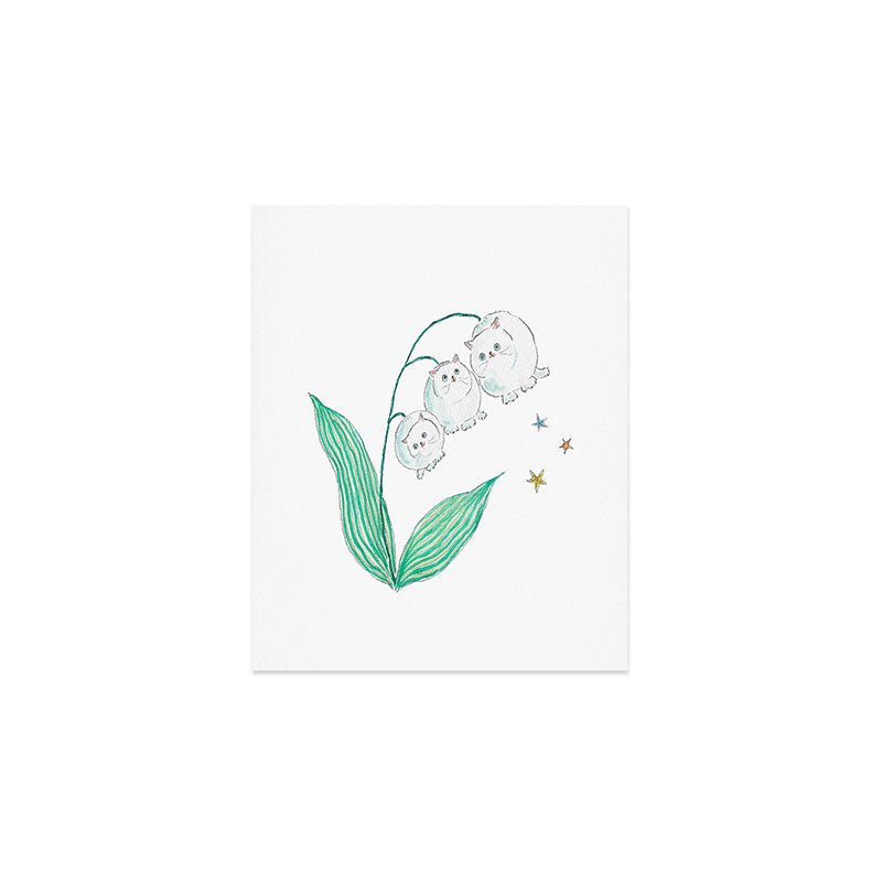 Lily of the valley Cats Art Print Gallery Image 1
