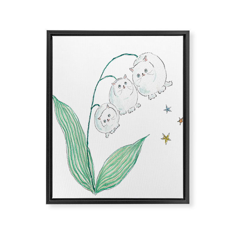 Lily of the valley Cats Framed Canvas Print Gallery Image 14
