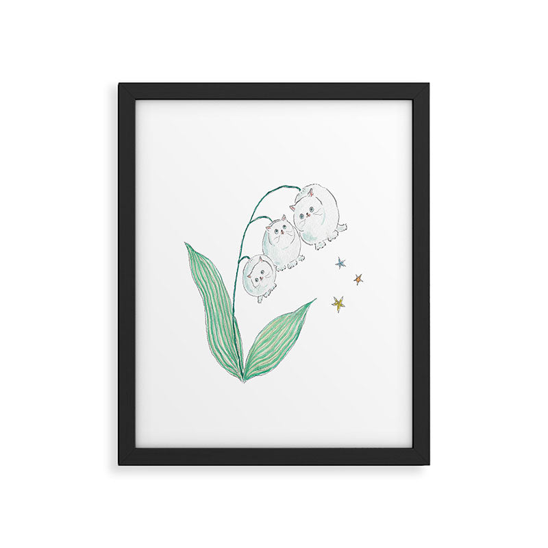 Lily of the valley Cats Framed Art Print Gallery Image 6