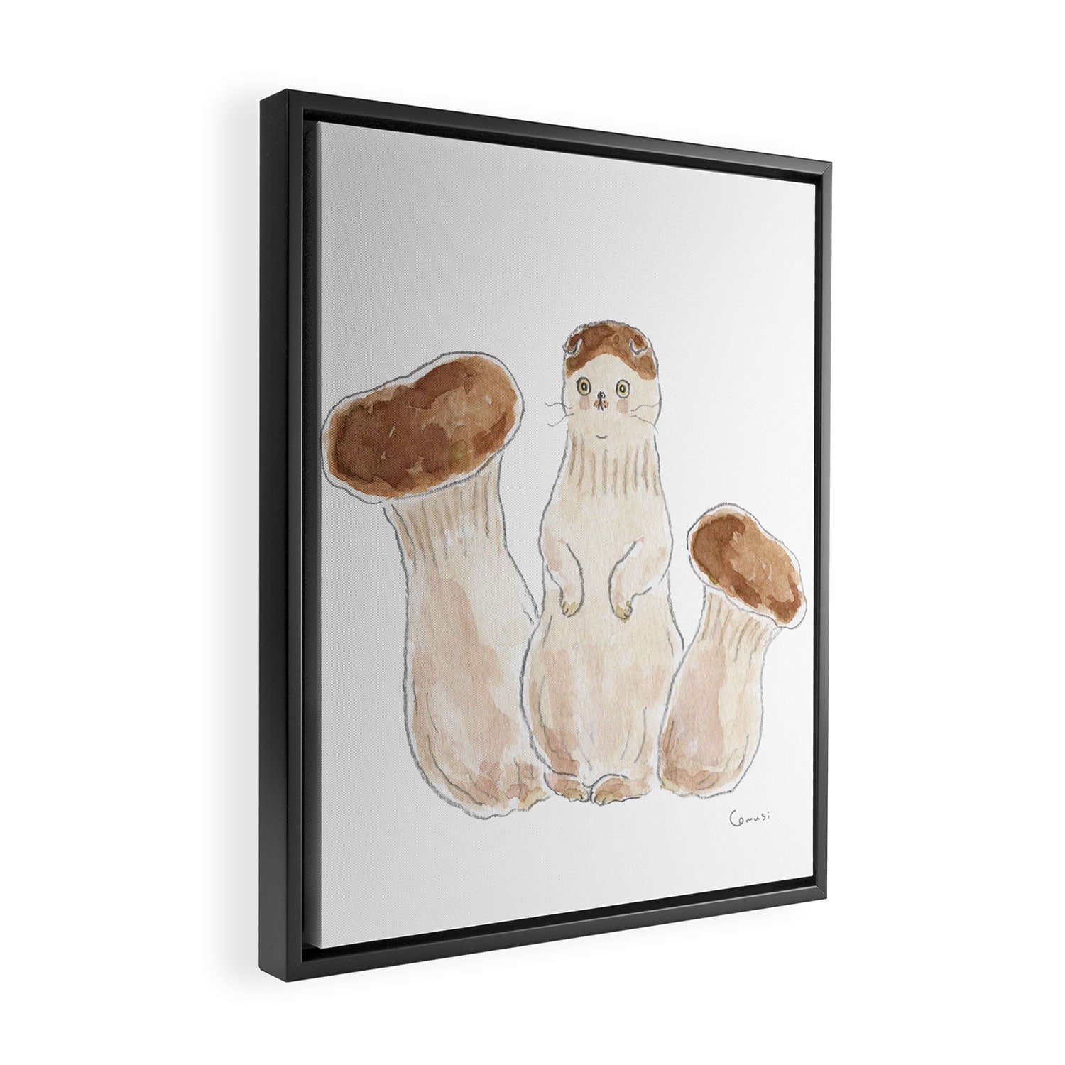 Mushroom Cat Framed Canvas Print Gallery Image 2