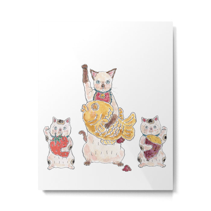 oyatsu maneki nyanco Metal Print Gallery Image 1