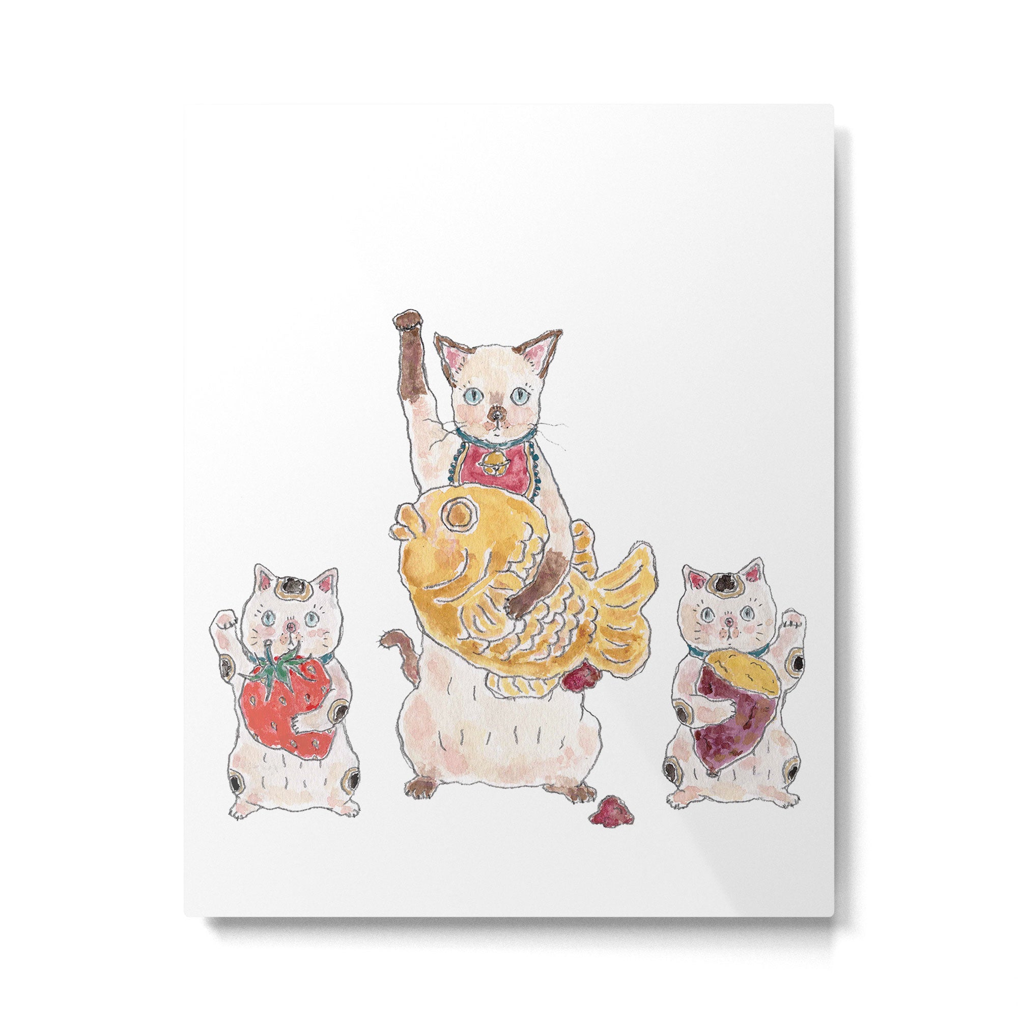 oyatsu maneki nyanco Metal Print Gallery Image 6