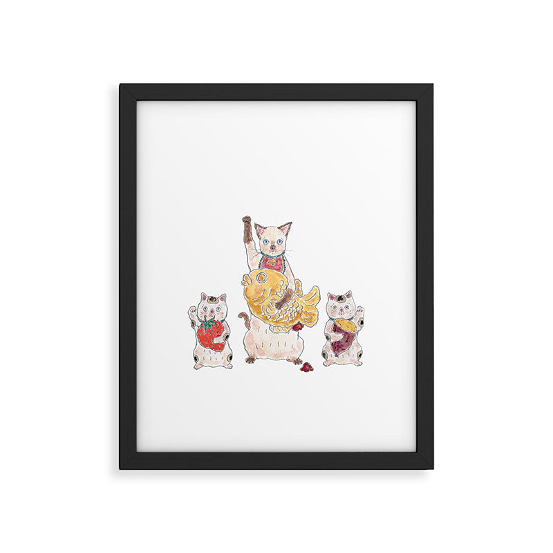 oyatsu maneki nyanco Framed Art Print Gallery Image 6