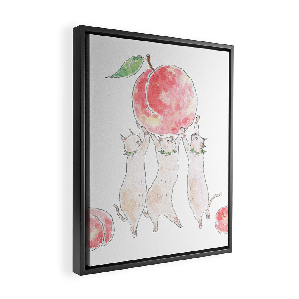 Peach Kittens Framed Canvas Print Gallery Image 2