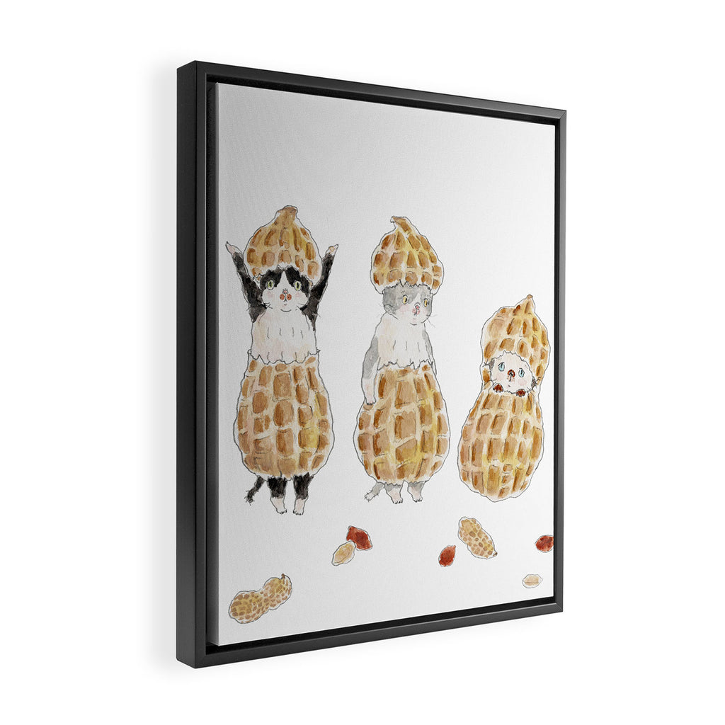 peanuts nyanco Framed Canvas Print Gallery Image 2