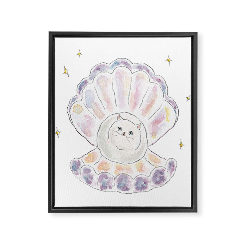 Pearl Cat Framed Canvas Print Gallery Image 8