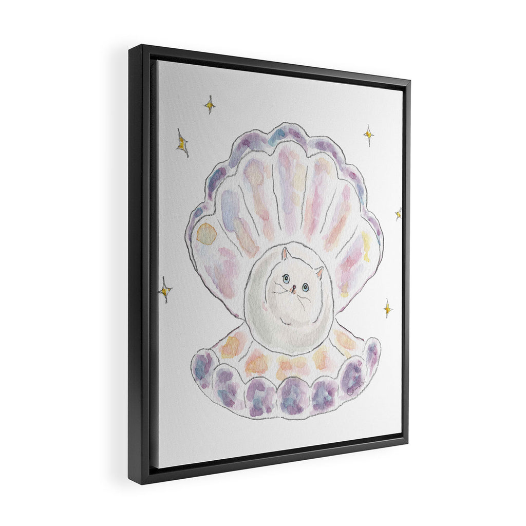 Pearl Cat Framed Canvas Print Gallery Image 2