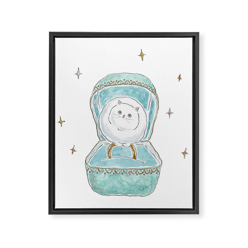Pearl ring Cat Framed Canvas Print Gallery Image 8