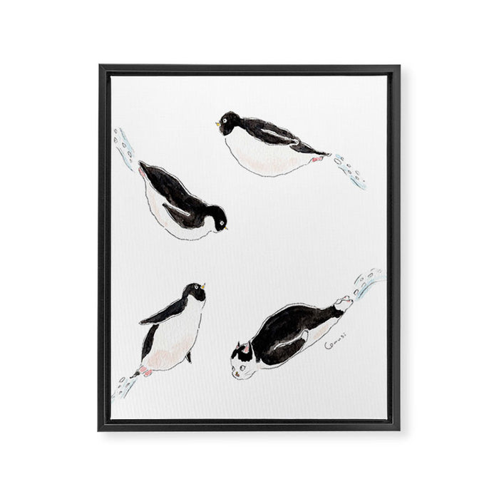 Penguin Classroom2 Framed Canvas Print Gallery Image 1