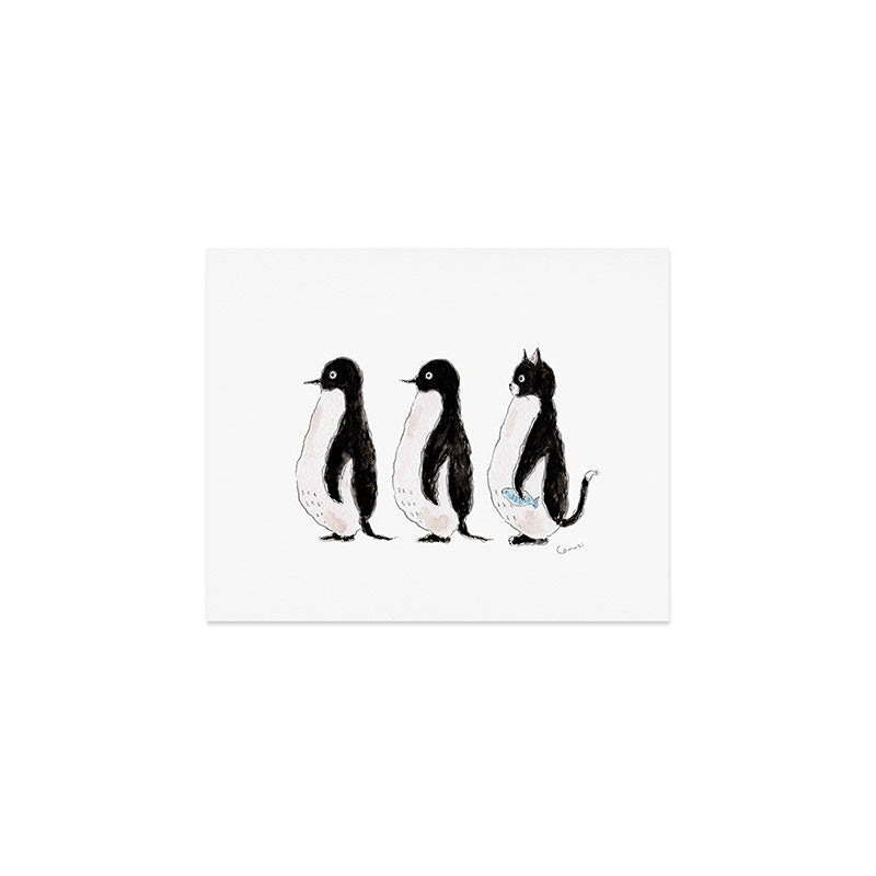 Penguin Trio Art Print Gallery Image 1
