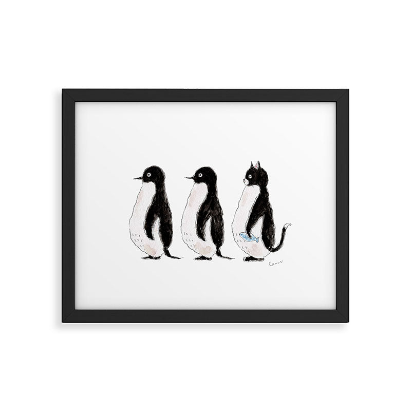 Penguin Trio Framed Art Print Gallery Image 5