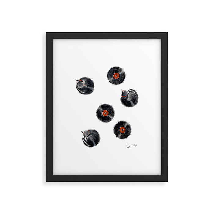 Record Nyanco - Record kitty - Framed Art Print Gallery Image 1
