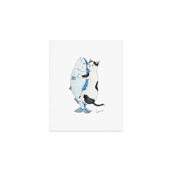 salmon cat Art Print Gallery Image 1