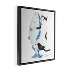 salmon cat Framed Canvas Print Gallery Image 2