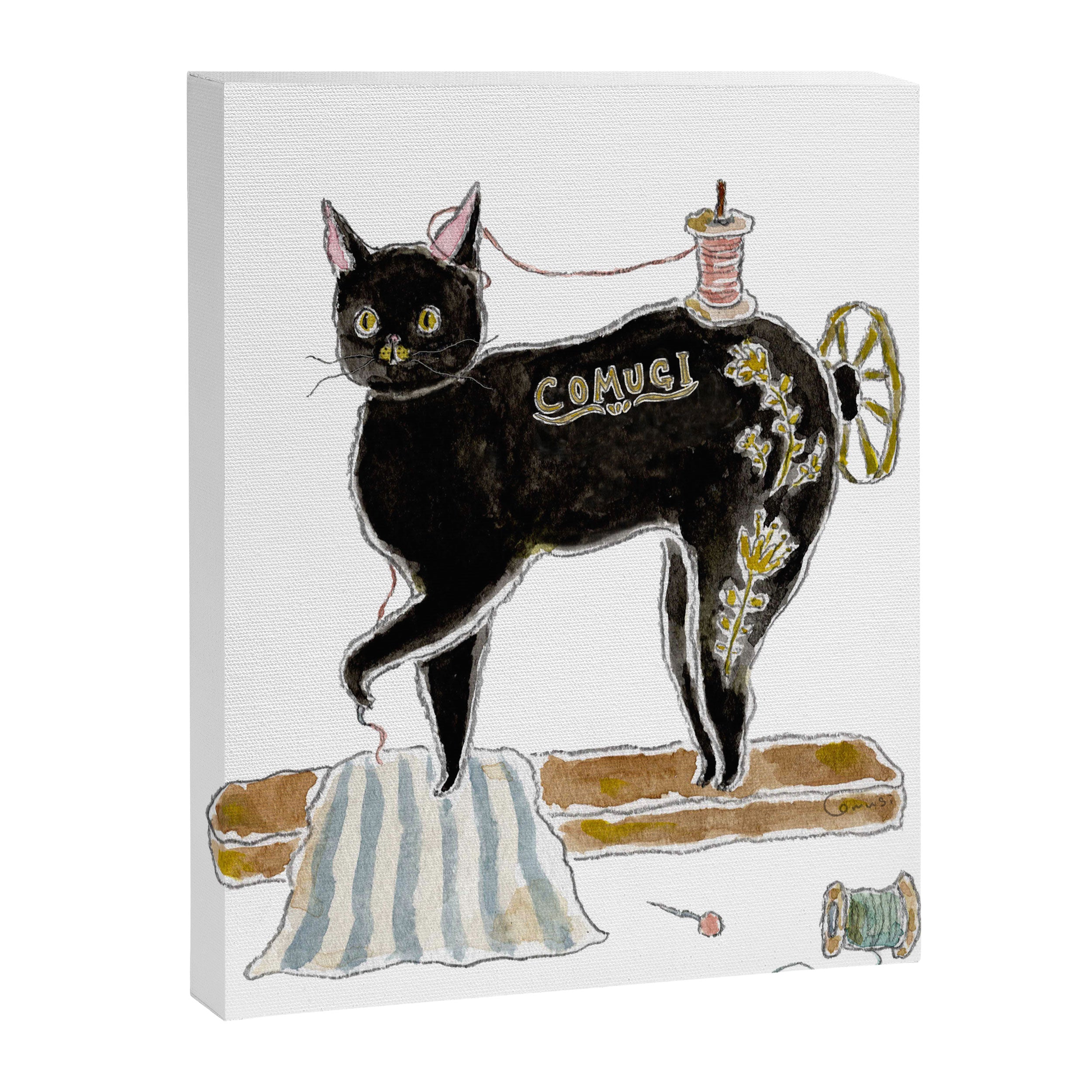 Sewing machine Cat Canvas Print Gallery Image 8