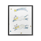 Shooting star Cats Framed Canvas Print Gallery Image 8