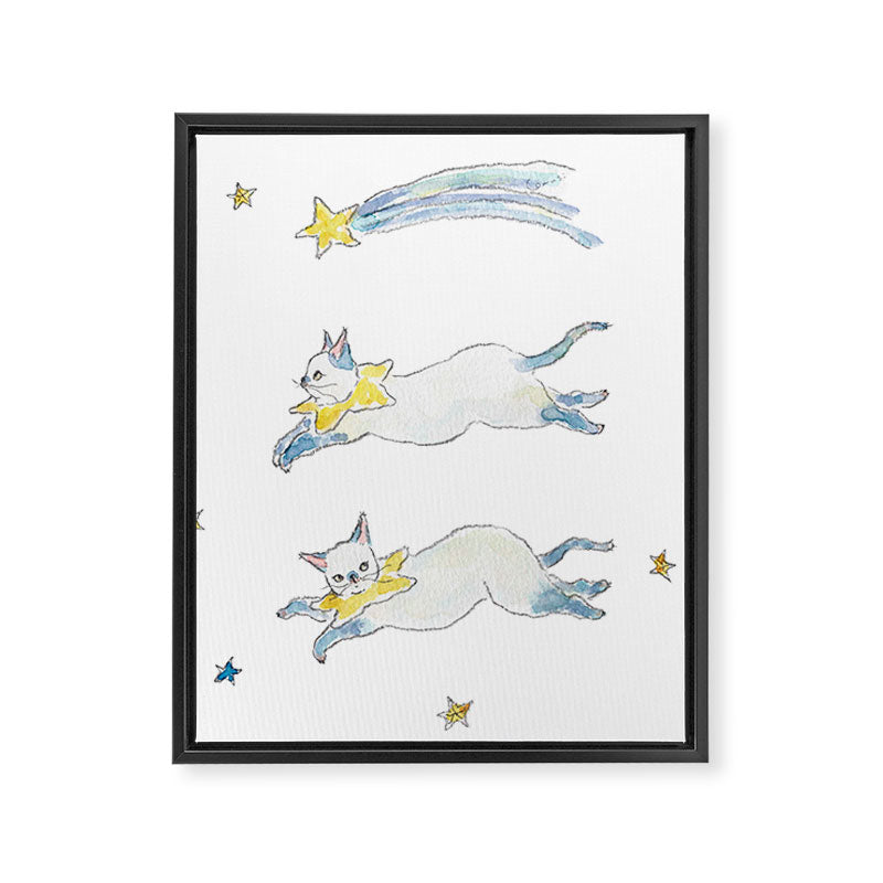 Shooting star Cats Framed Canvas Print Gallery Image 8
