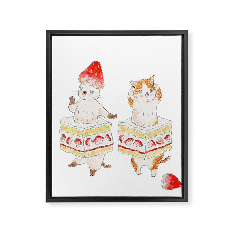 shortcake nyanco Framed Canvas Print Gallery Image 3