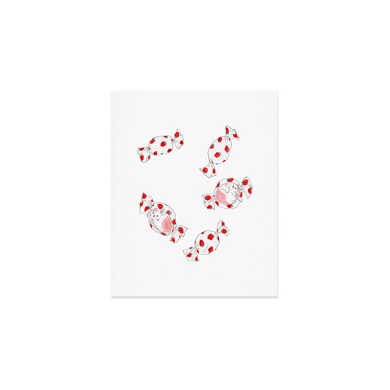 Strawberry Candy Cats Art Print Gallery Image 1