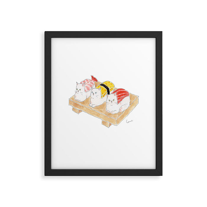Sushi Nyanco -Sushi Cats- Framed Art Print Gallery Image 1