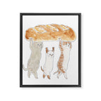 Teku Teku Bread Cats Framed Canvas Print Gallery Image 8