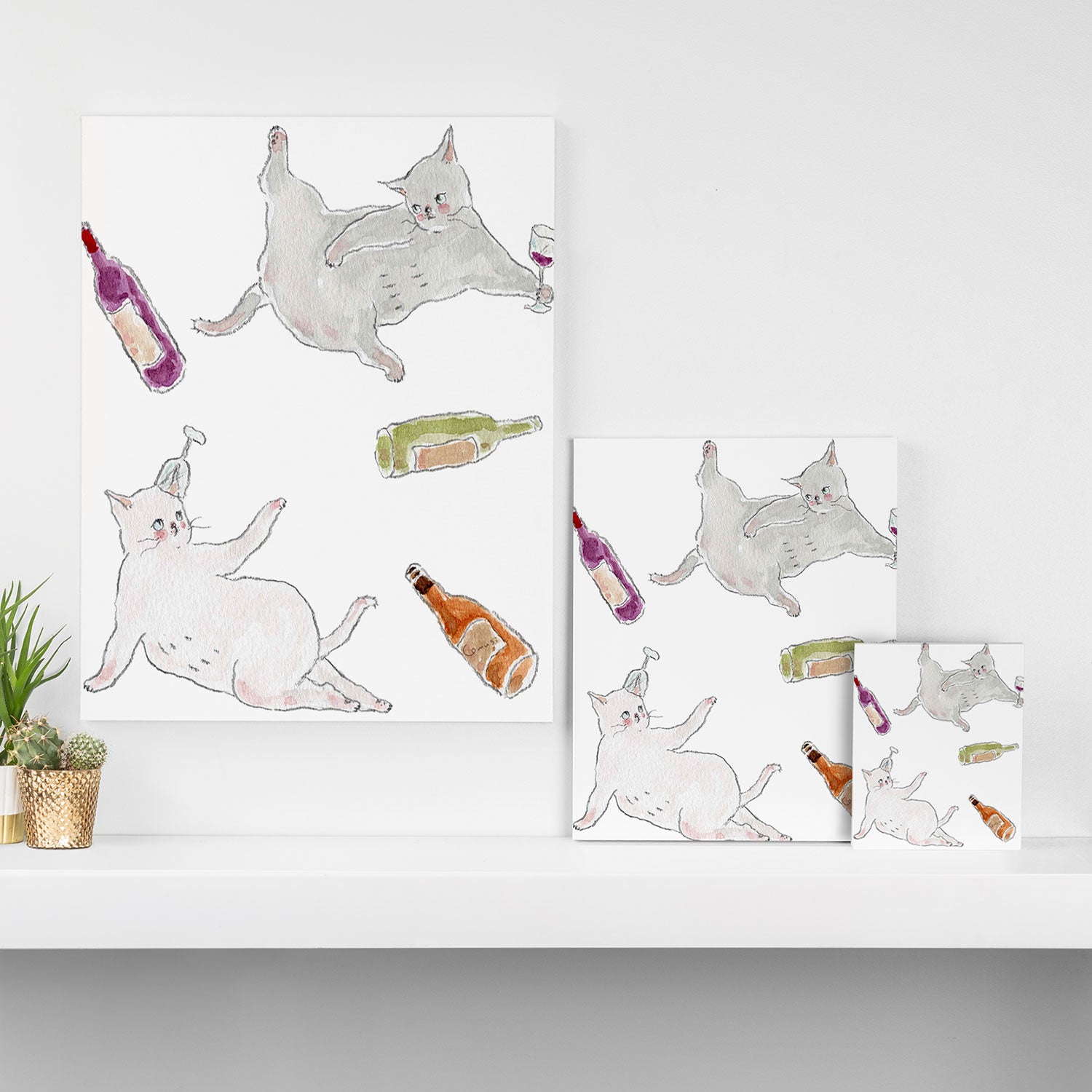 Tipsy CATS Canvas Print Gallery Image 3