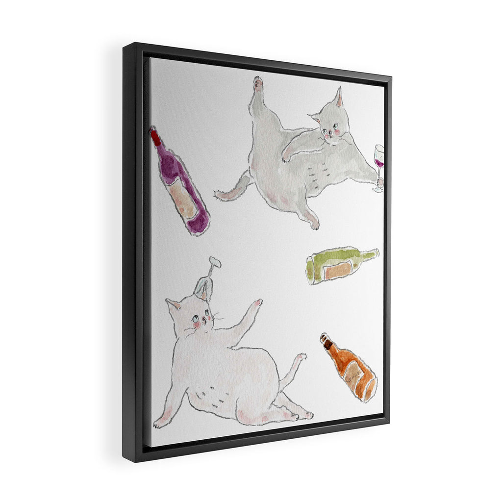 Tipsy CATS Framed Canvas Print Gallery Image 2