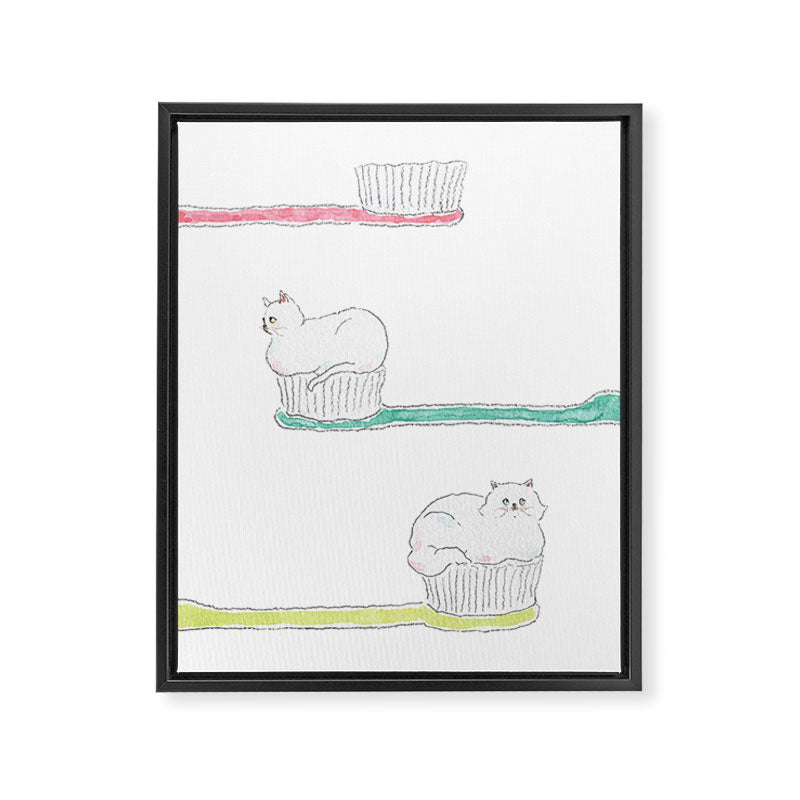 Toothpaste Kittens Framed Canvas Print Gallery Image 8