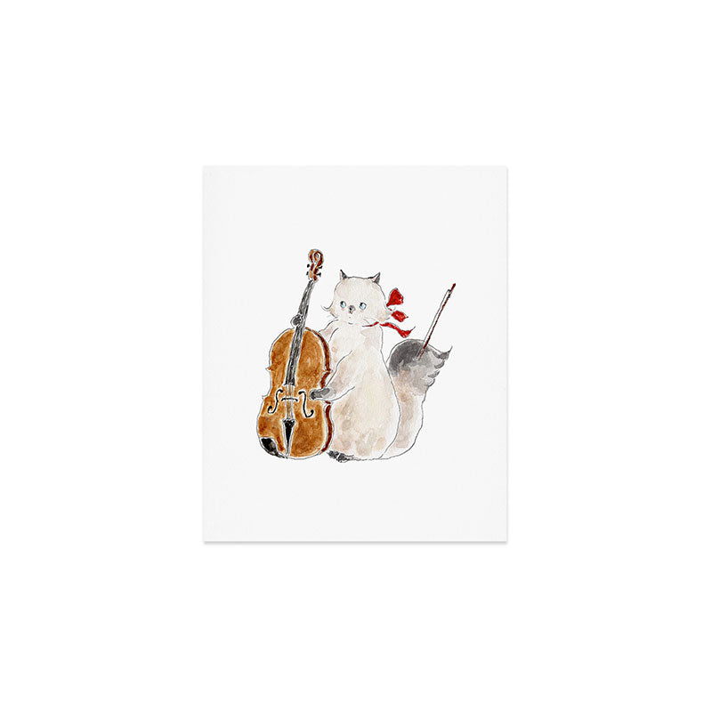 Violin Cat Art Print Gallery Image 1