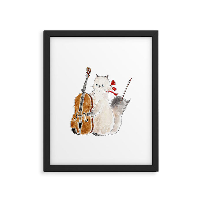Violin Cat Framed Art Print Gallery Image 1