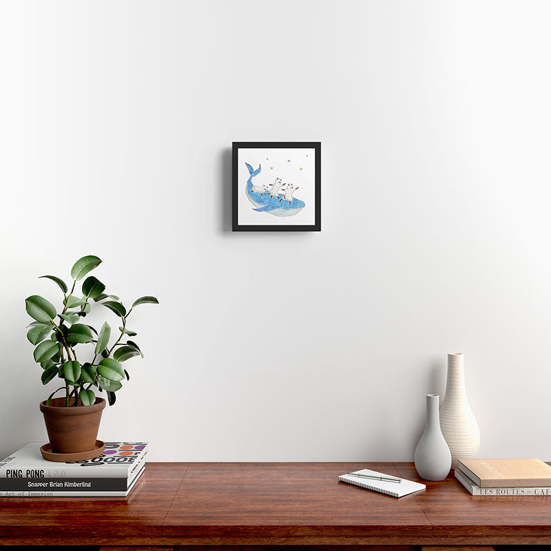 Whales and Kittens Framed Art Print Gallery Image 2