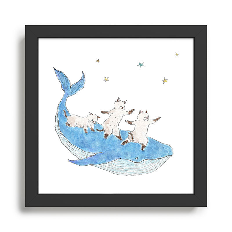Whales and Kittens Framed Art Print Gallery Image 1