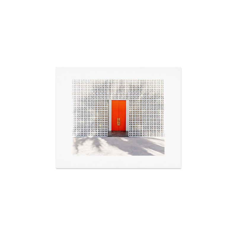 Parker Palm Springs Orange Doors with Palm Tree Shadow Art Print Gallery Image 1